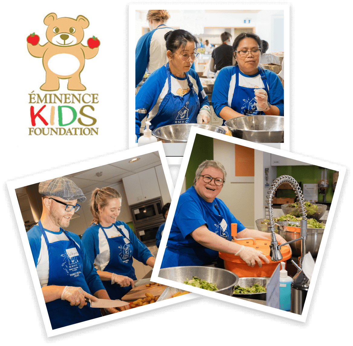 eminence team members preparing food for the eminence kids foundation